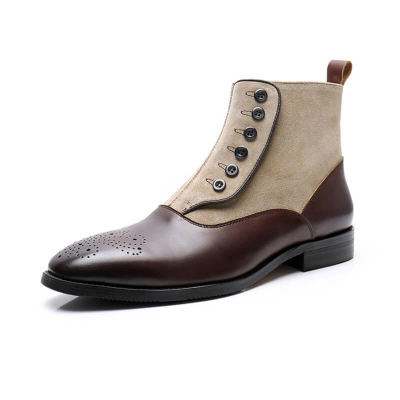 Nahezu neuwertige Leder Balmoral Stiefel mit Knöpfen – US Exklusiv, für stilbewusste Kenner!